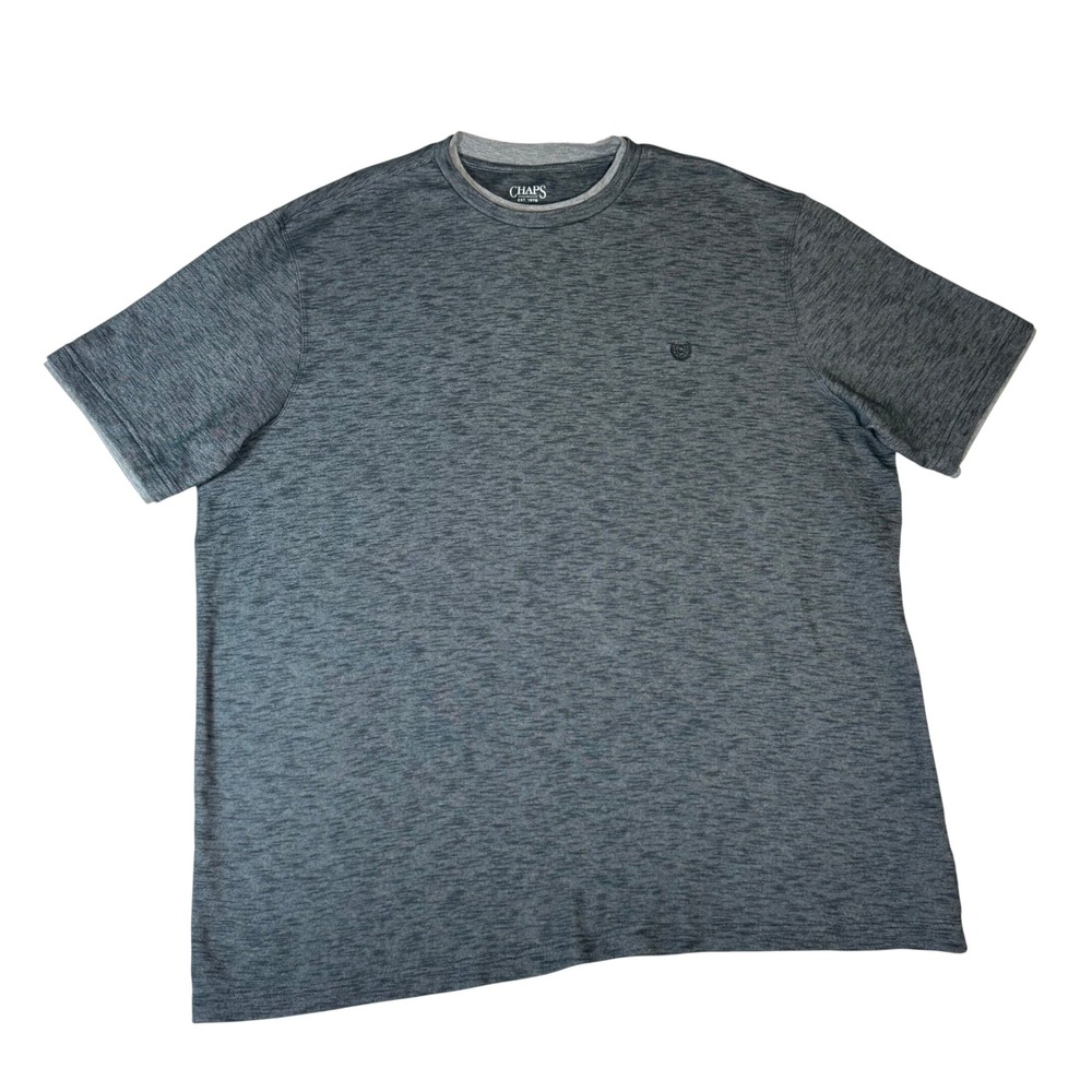 Chaps Seacoast Wash Men's 3XLT Gray Heather Crew Neck T-Shirt Big Tall